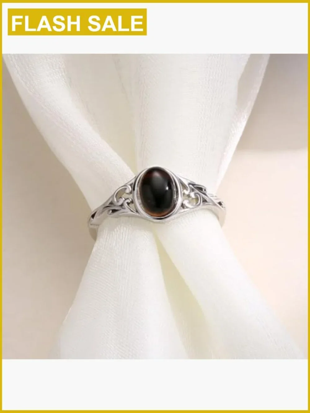 Vintage Oval Mood Stone Ring Sterling Silver 925 Color Changing Jewelry